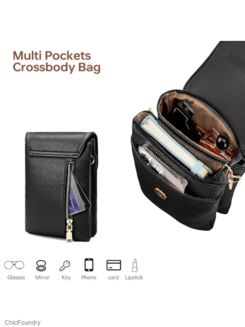 RFID Crossbody Purse for Women with Adjustable Strap Credit Card Slots
